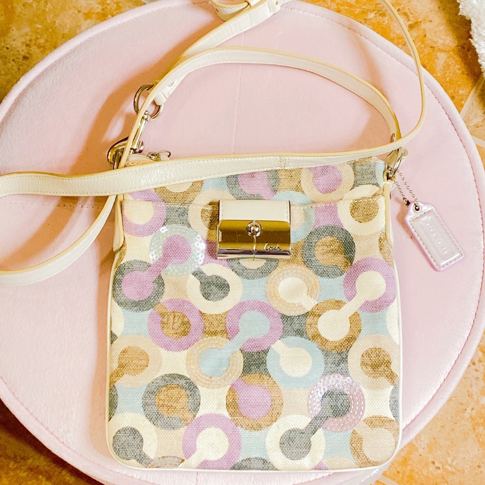 Authentic coach cross body with sequins!!!